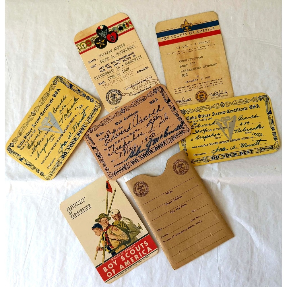 Boy Scouts Paperwork Ephemera Vintage 1950/60s Eagle Scout Germany France